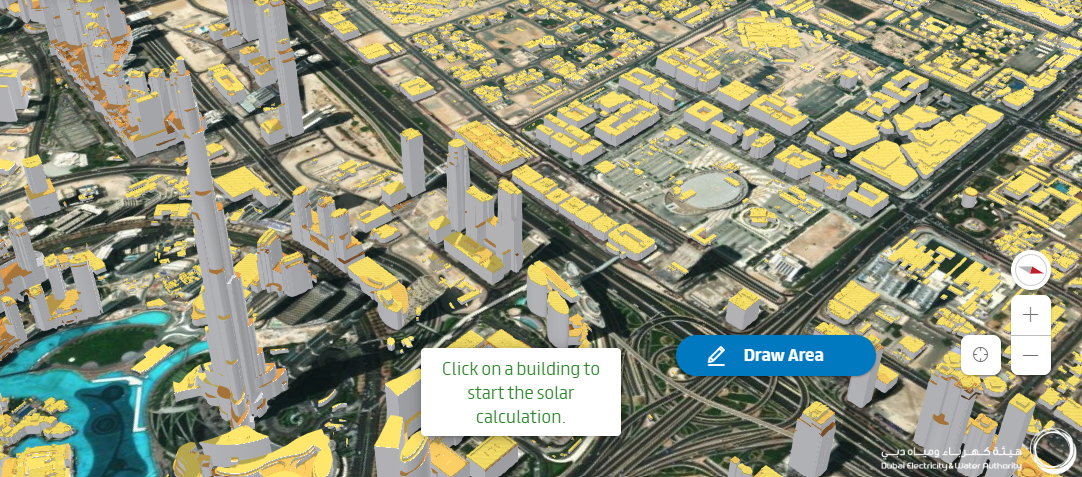 Tool showing 3D map of Dubai