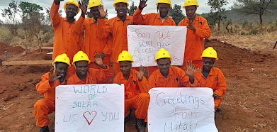Workers on solar project in Tanzania