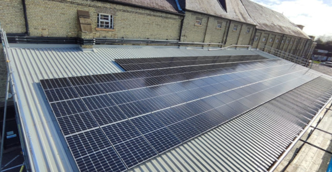 Commercial business solar panel installation